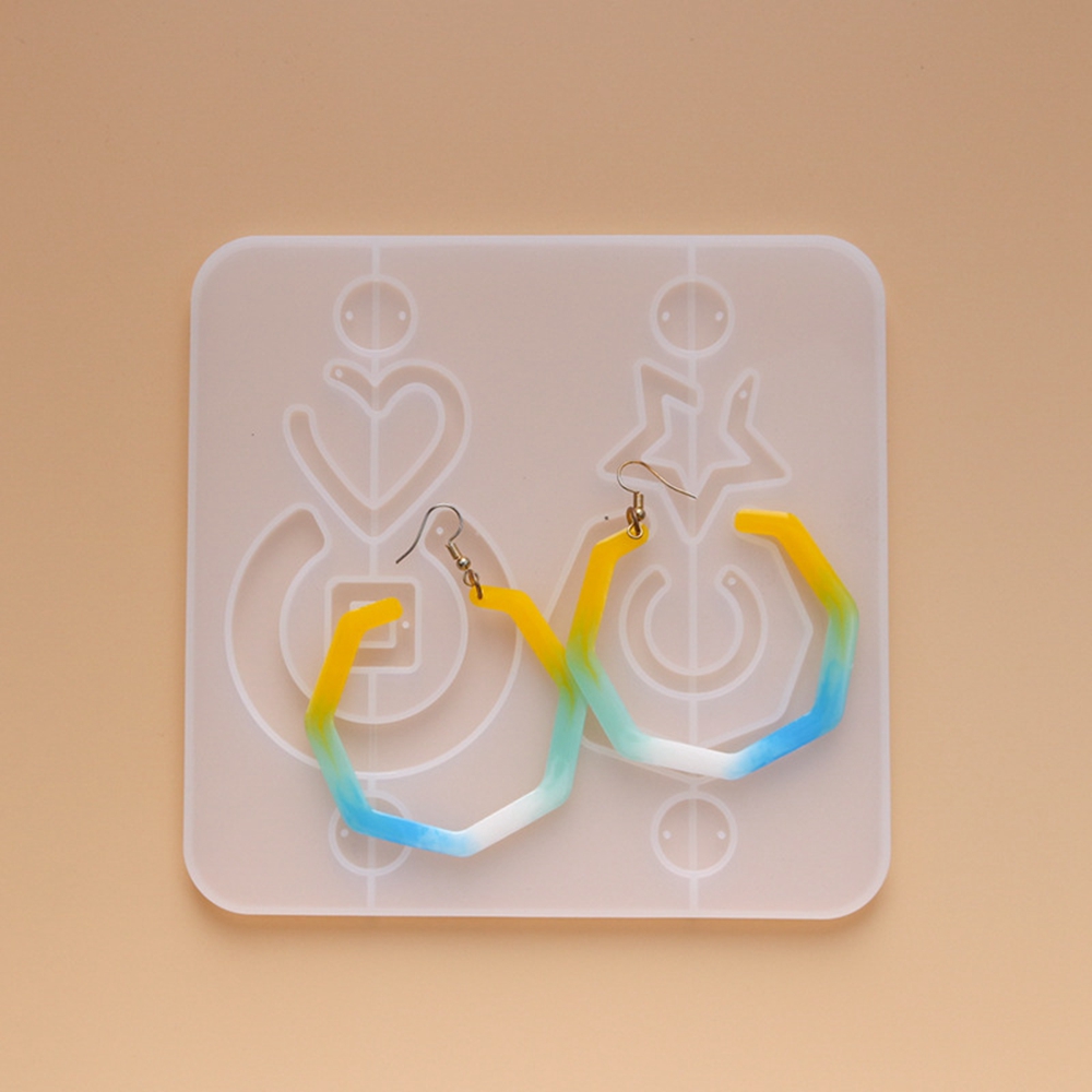 Moule en silicone, plaque pour bijoux, 156x153x6mm, trous 1.5mm, unité