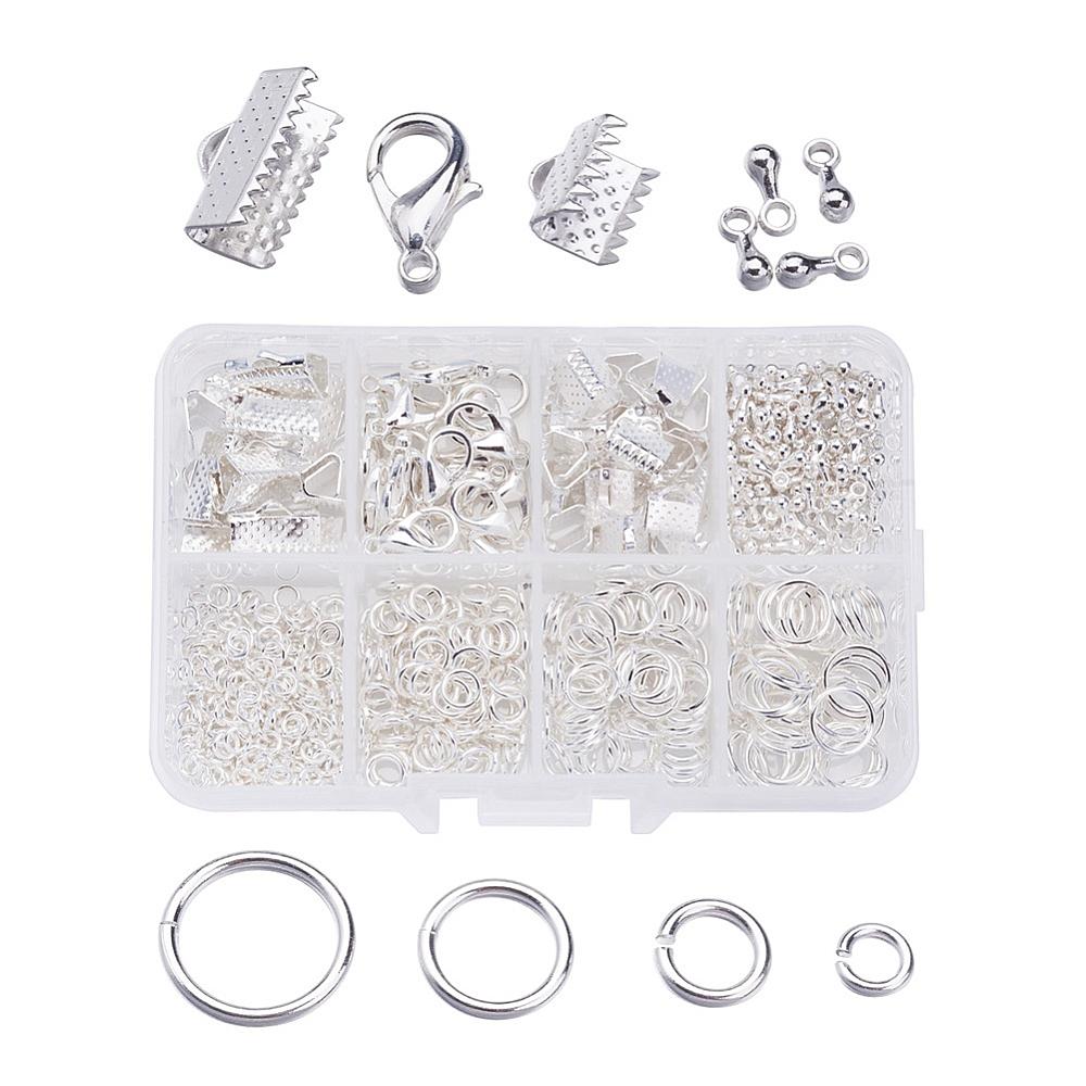 [FIND-X0001-S-B] Kit de fabrication de bijoux, pièces argent clair par boîte, unité