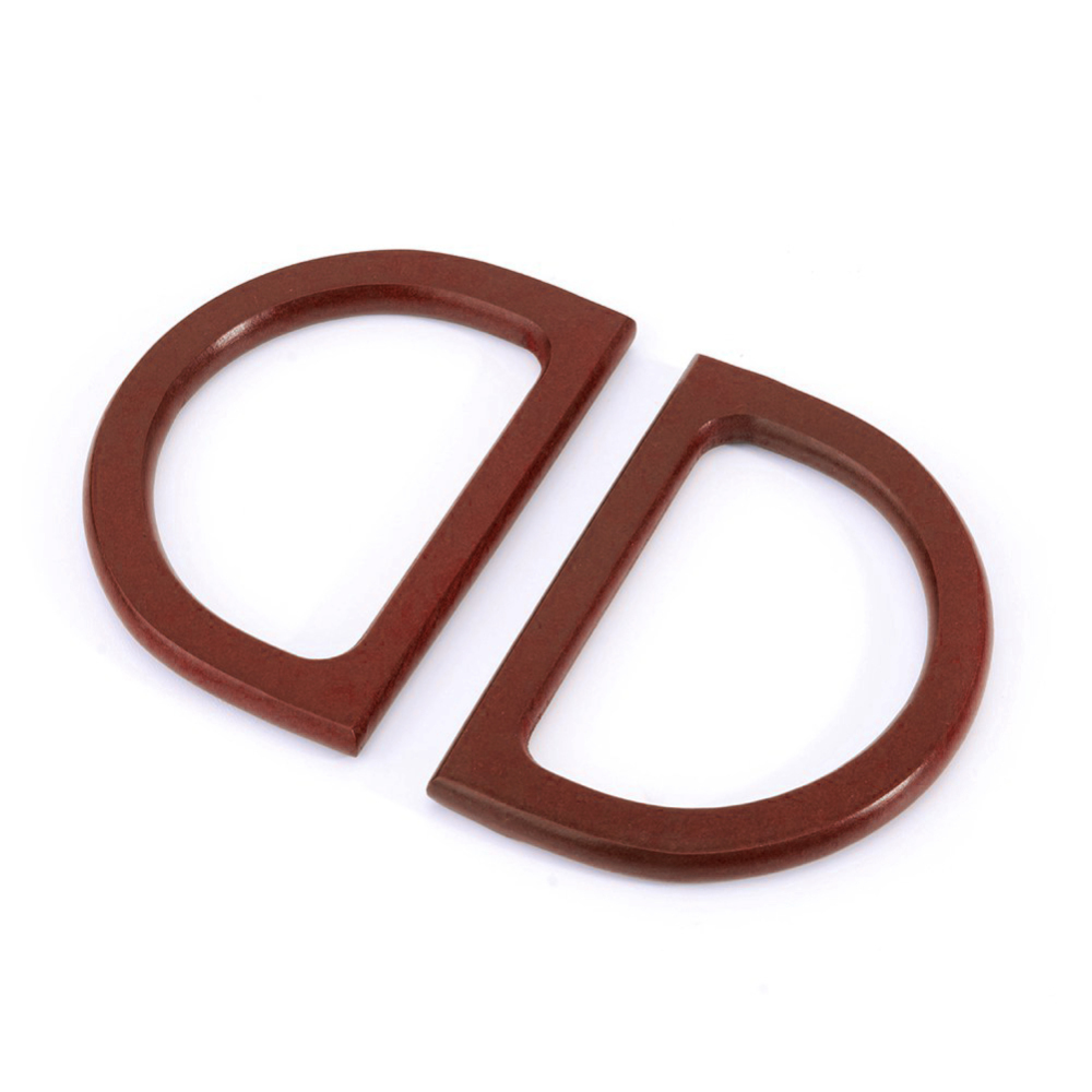 [FIND-WH0043-12] Poignée de sac en bois "forme D", 12x8.5x1cm, couleur marron foncé, à l'unité