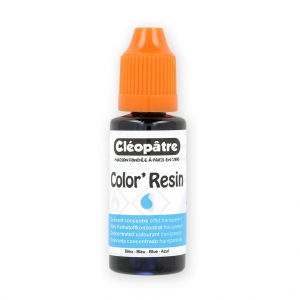 Colorant résine liquide, Bleu, 1 goutte pour colorer 10g de résine, conserve la transparence, CLÉOPÂTRE, 15ml
