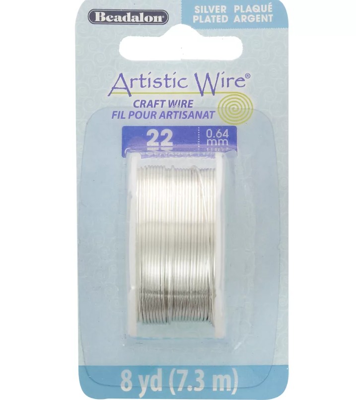 Fil de cuivre Artistic Wire, plaqué argent, couleur argent, anti ternissement, diam 0.64mm, 7.3m