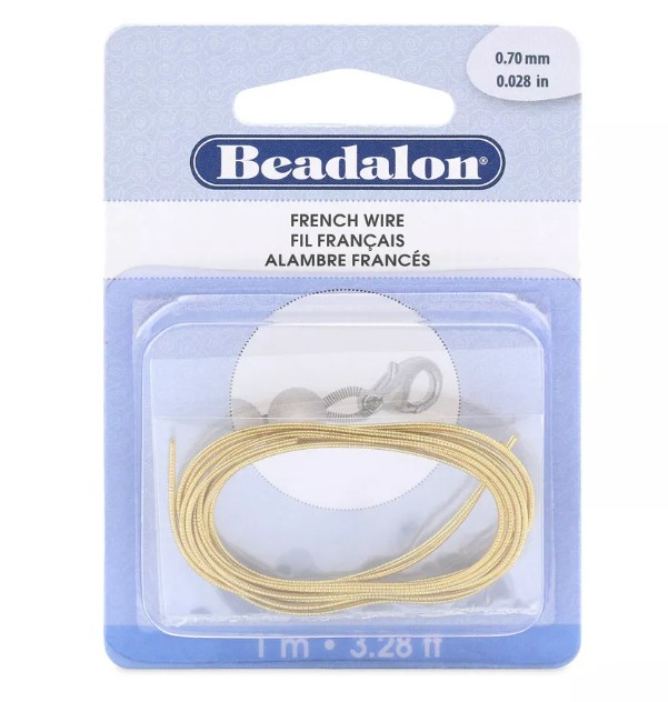 [FC-1069] Cannetille French Wire, doré, diam 0.8mm, 1m