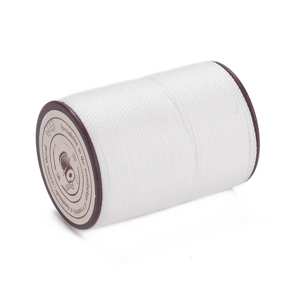 Fil pour micro-macramé, polyester ciré torsadé, diam 0,8mm, 50m la bobine