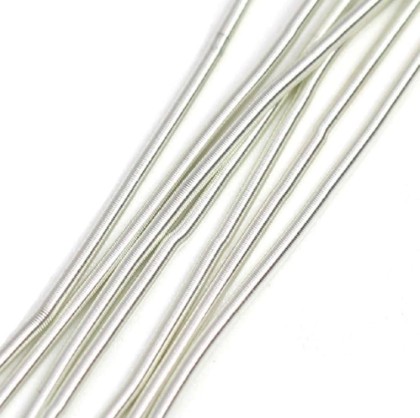 Protège câble / fil français (cannetille) en cuivre, plaqué argent, diam 0,8mm, vendu par tranche de 10cm