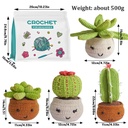 Kit complet pour débutant au crochet, modèle plantes cactus (4 styles)