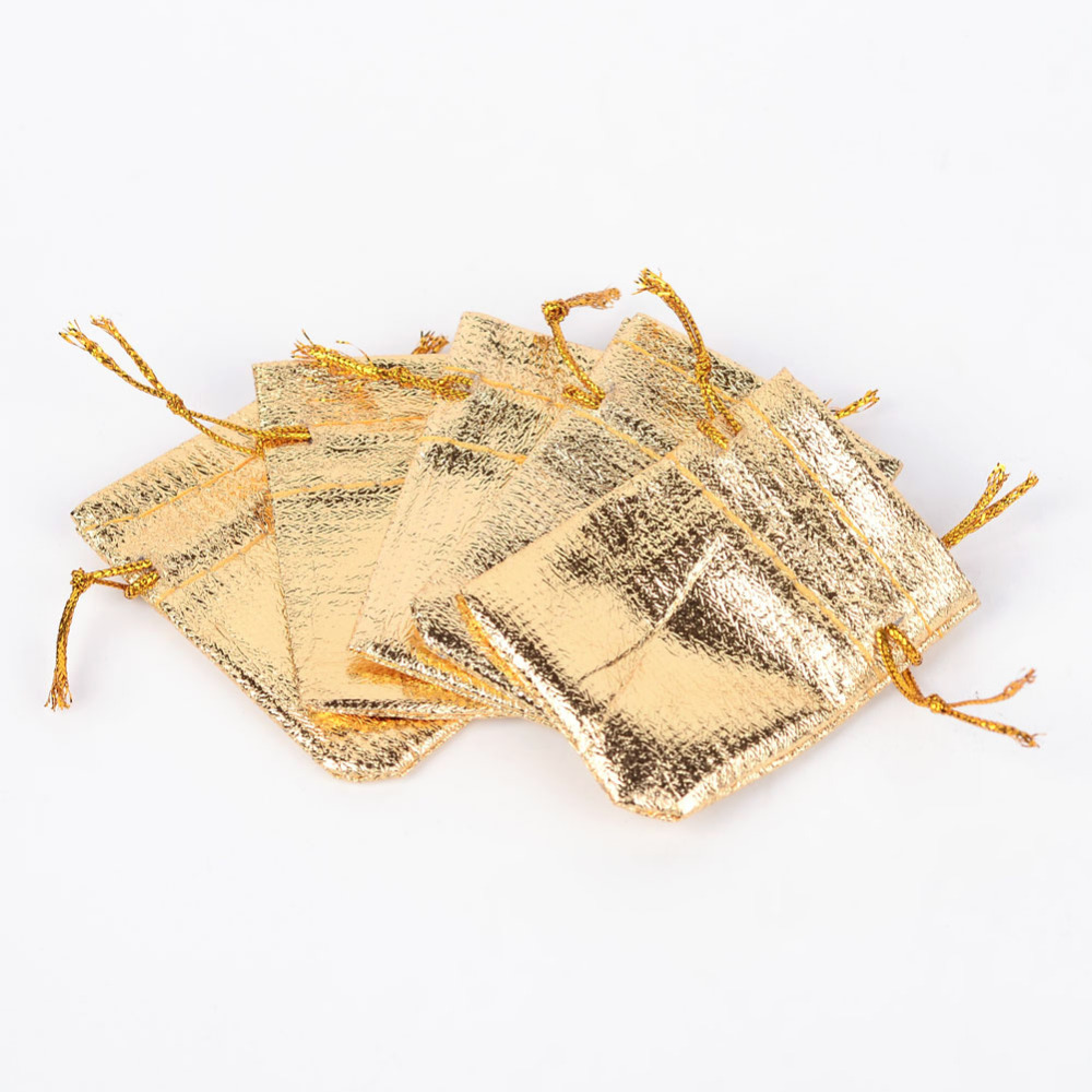 Pochette cadeau organza, or brillant, 7x5 cm