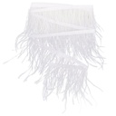 Ceinture/Ruban en plume, BLANC, 2 mètres, plumes de 10-15cm