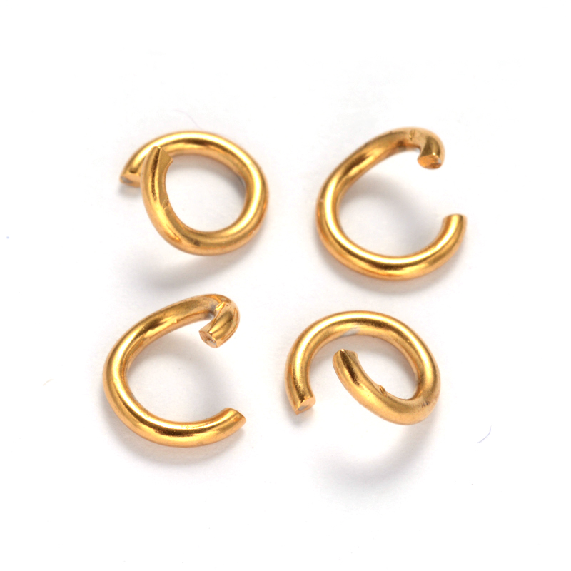Anneau simple ouvert, INOX doré, placage ionique, 5x0,8mm, unité