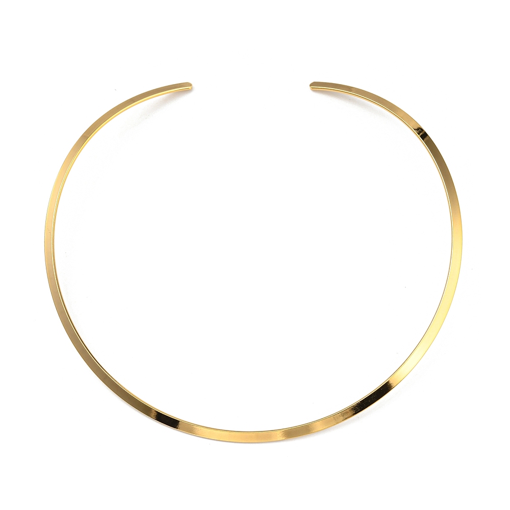 Collier tour de cou rigide INOX doré, texture lise, 14cm, épaisseur 0,36cm