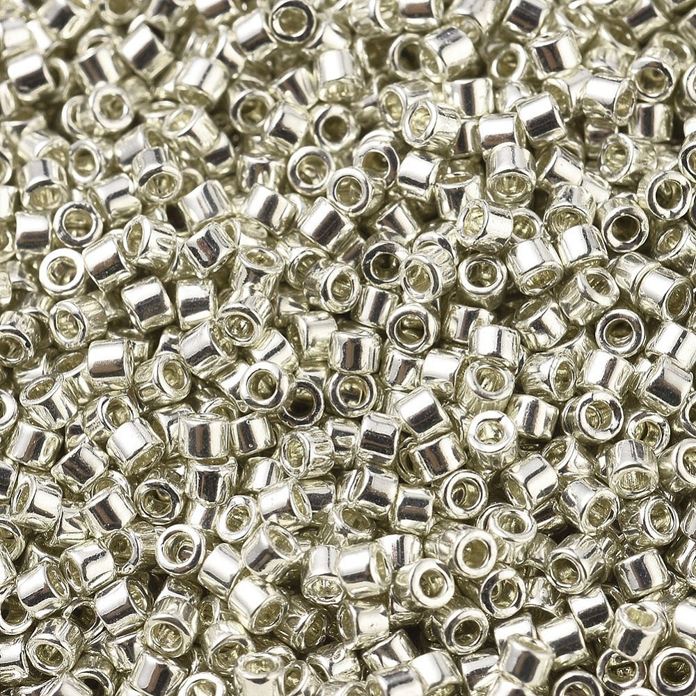 Perles Miyuki delica 11/0 fiole d'env. 3g ARGENTÉ BRILLANT, DB0035