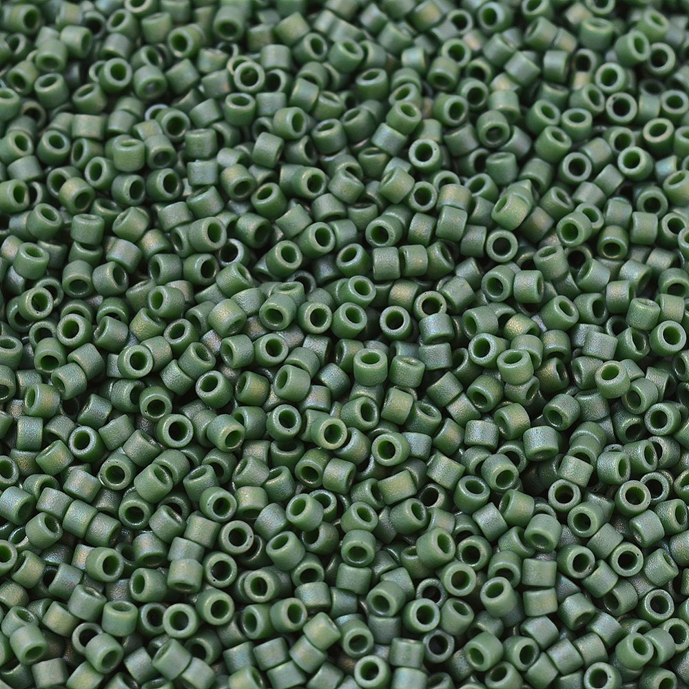 Perles Miyuki delica 11/0 fiole d'env. 3gr VERT BASILIC MATE, DB2312