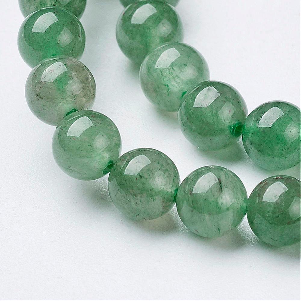 [X-GSR6mmC024] Pierre Aventurine vert naturel, ronde, 6mm, trou 0,8mm