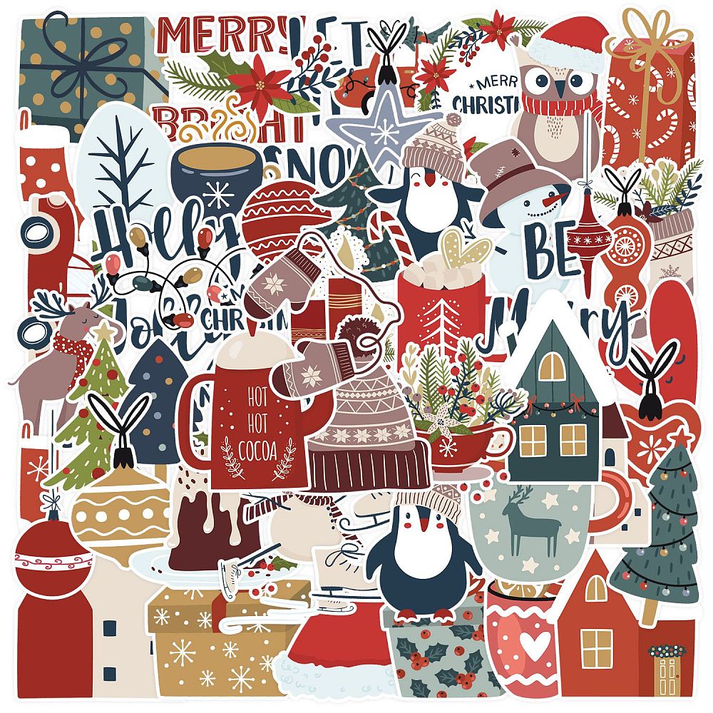 [XMAS-PW0001-193] Stickers thème NOËL, env. 40~80mm, à l'unité