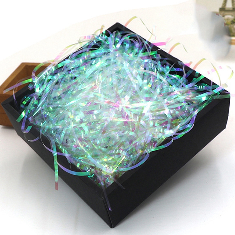 [X-PAAG-PW0001-010B-07] Plastique froissé découpé, pour emballage cadeau, holographique, 20g le paquet