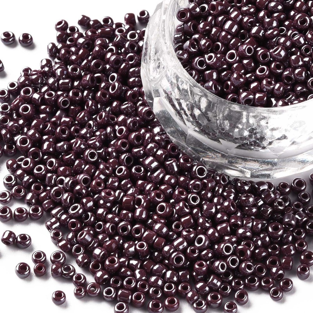 [c019  SEED-C021-2mm-126] Perles de rocaille OPAQUES, TAILLE 2mm, trou 1mm, ROUGE INDIEN NACRÉ, sachet 12 gr.