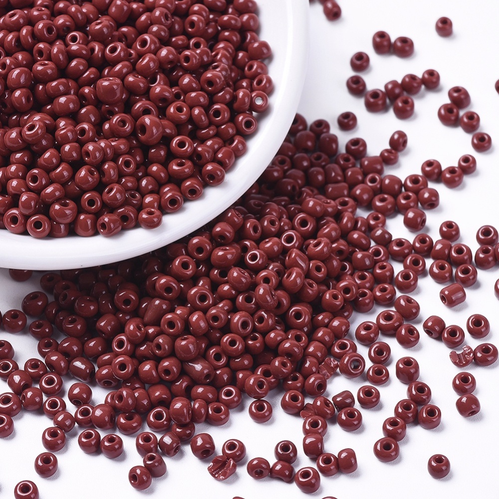 [C020  SEED-C019-4mm-46] Perles de rocaille OPAQUES, TAILLE 4mm, trou 1,5mm, MARRON, sachet 12 gr.