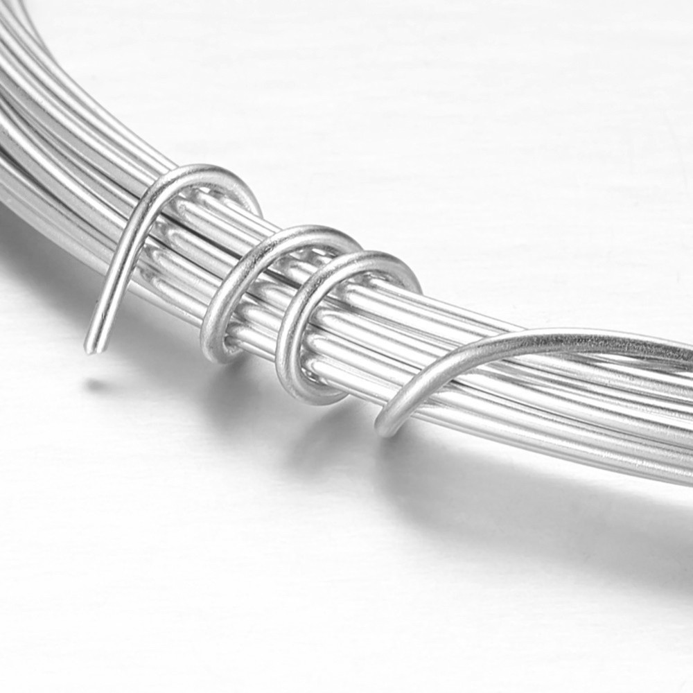 [AW-D009-0.8mm-10m-01] Fil en aluminium, argenté, 20 jauge, 0,8mm, 10m/rouleau