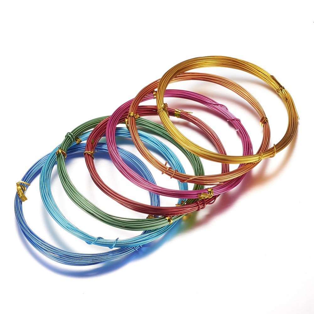 [AW-D009-1mm-10m-M] Fil en aluminium, couleurs mixtes, 18 jauge, 1mm, 10m/rouleau