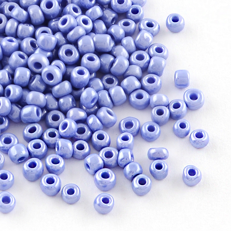 Perles de rocaille OPAQUES, TAILLE 2mm, trou 1mm, BLEUET NACRÉ, sachet 12 gr.