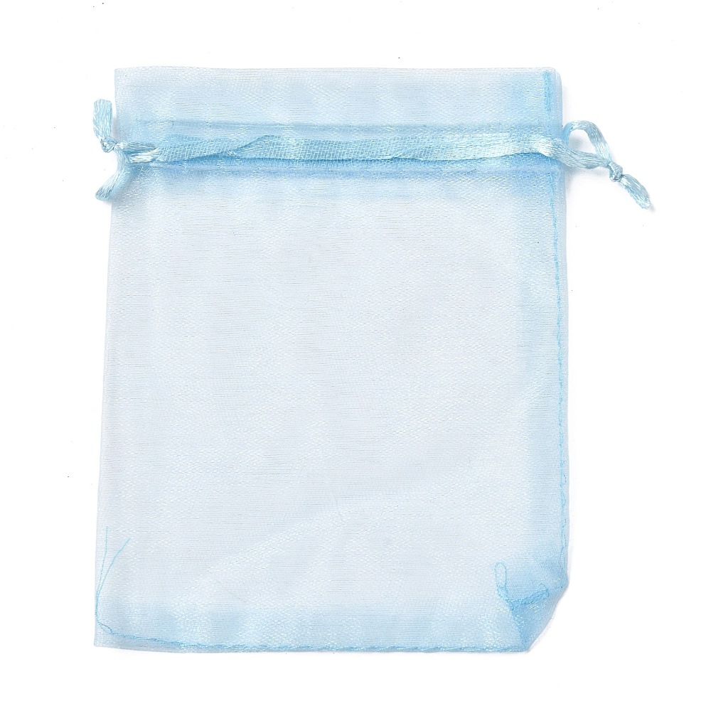 Pochette cadeau en organza, bleue ciel, 12x9 cm