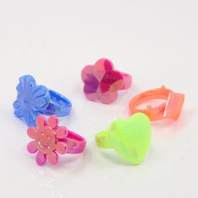 Bague nacrées pour enfant, couleur mixte, taille 14mm, unité