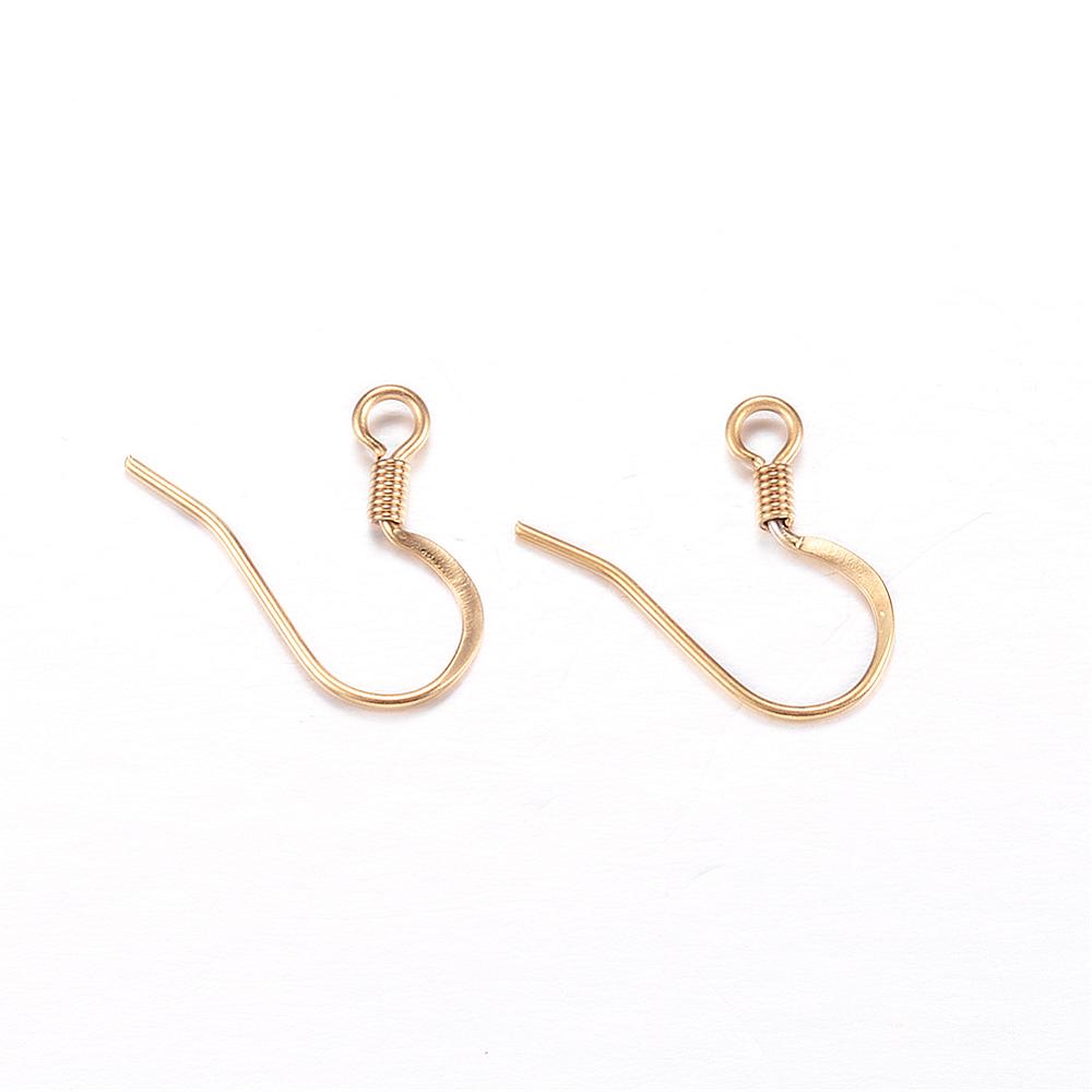 [STAS-N0013-15G] Crochet Boucle d'oreille INOX doré, placage ionique, doré, plat, 14x17x2mm, trou 2mm, unité