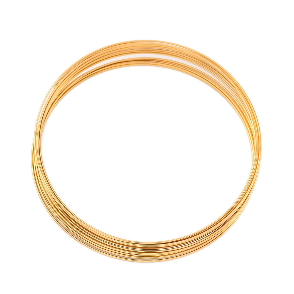 Fil à mémoire de forme, 14 tours, INOX doré, épaisseur 0.5mm, 2,8 mètres