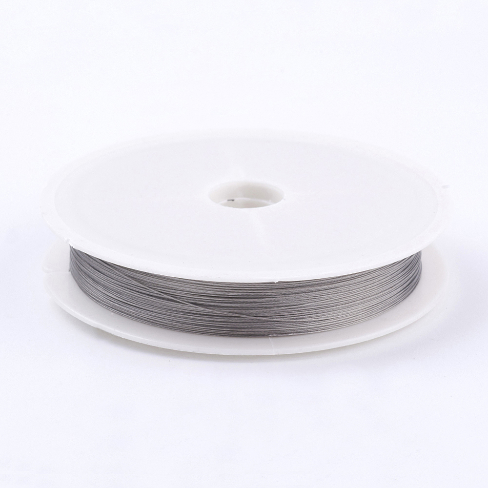 [L0.3MM01] Câble INOX, revêtu de nylon, couleur argenté, 0,30mm, la bobine de 50m
