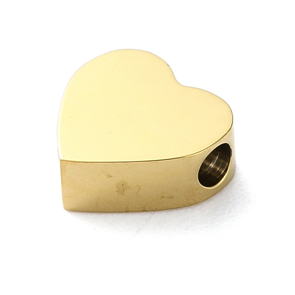 [STAS-N104-03G] Perle en INOX doré, placage ionique, plaqué or 18k, coeur lisse, 7,5x8x3mm, trou 2mm, l'unité