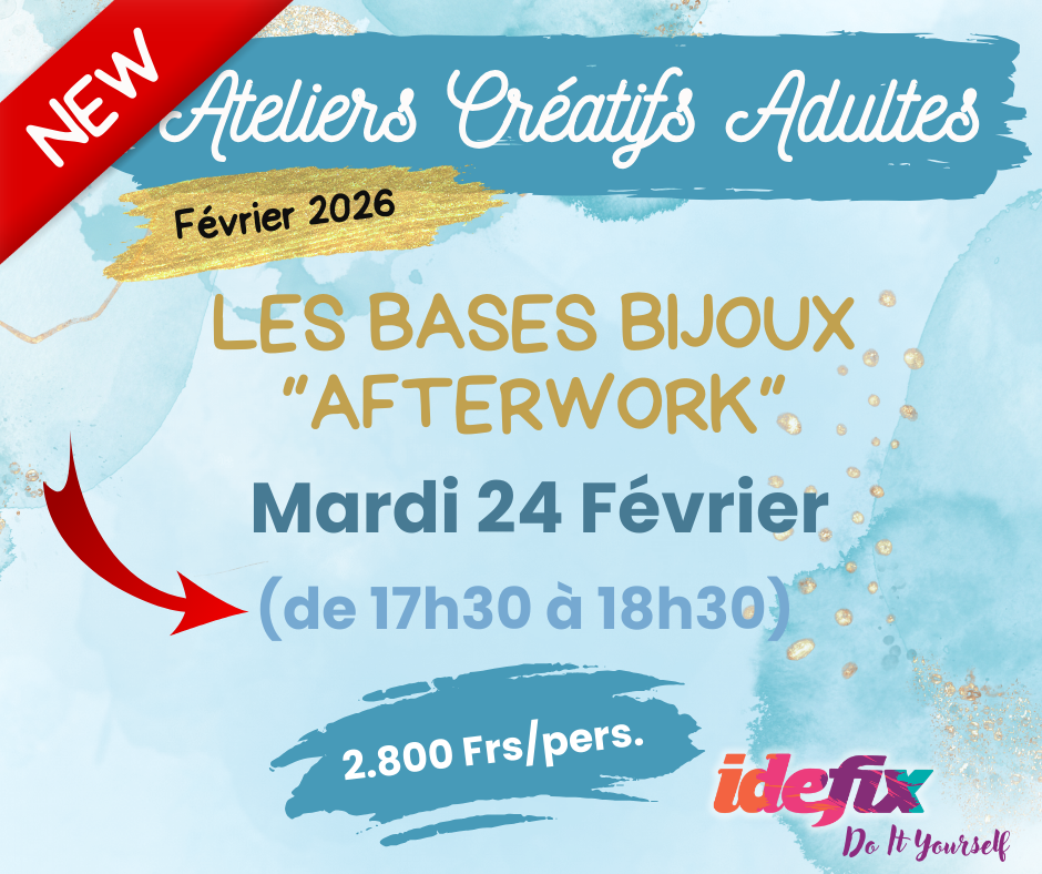 Ateliers adultes AFTERWORK BASES BIJOUX (de 17h30 à 18h30)