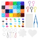 Coffret perles à repasser 5x5mm, trou 3mm, 24 couleurs, 1680 pcs et tous les accessoires