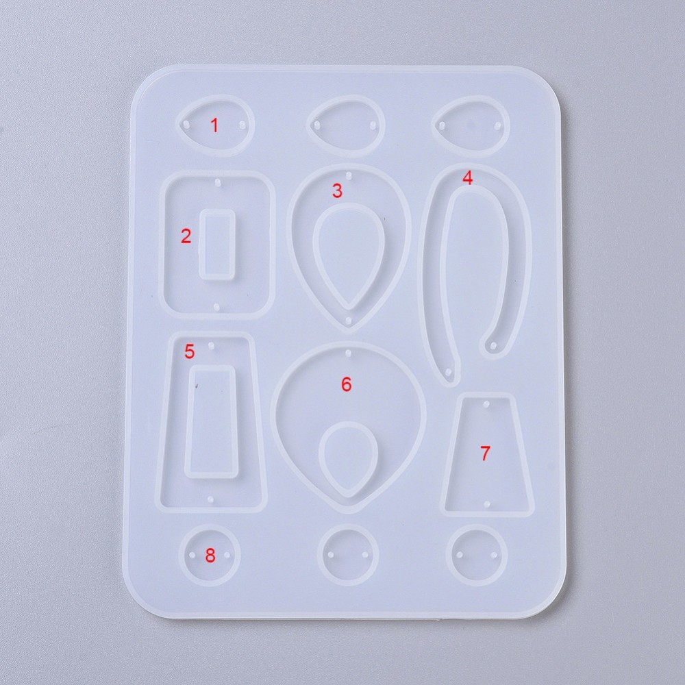 Moule en silicone, plaque pour bijoux, 156x122x4mm, trou 1,5mm