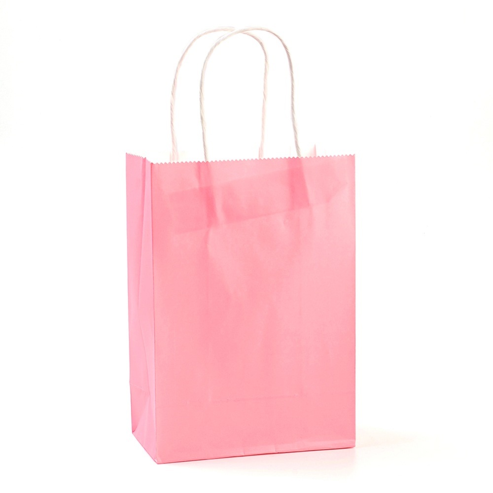 [AJEW-G020-C-11] Sac cadeau en papier rose, 27x21x11cm