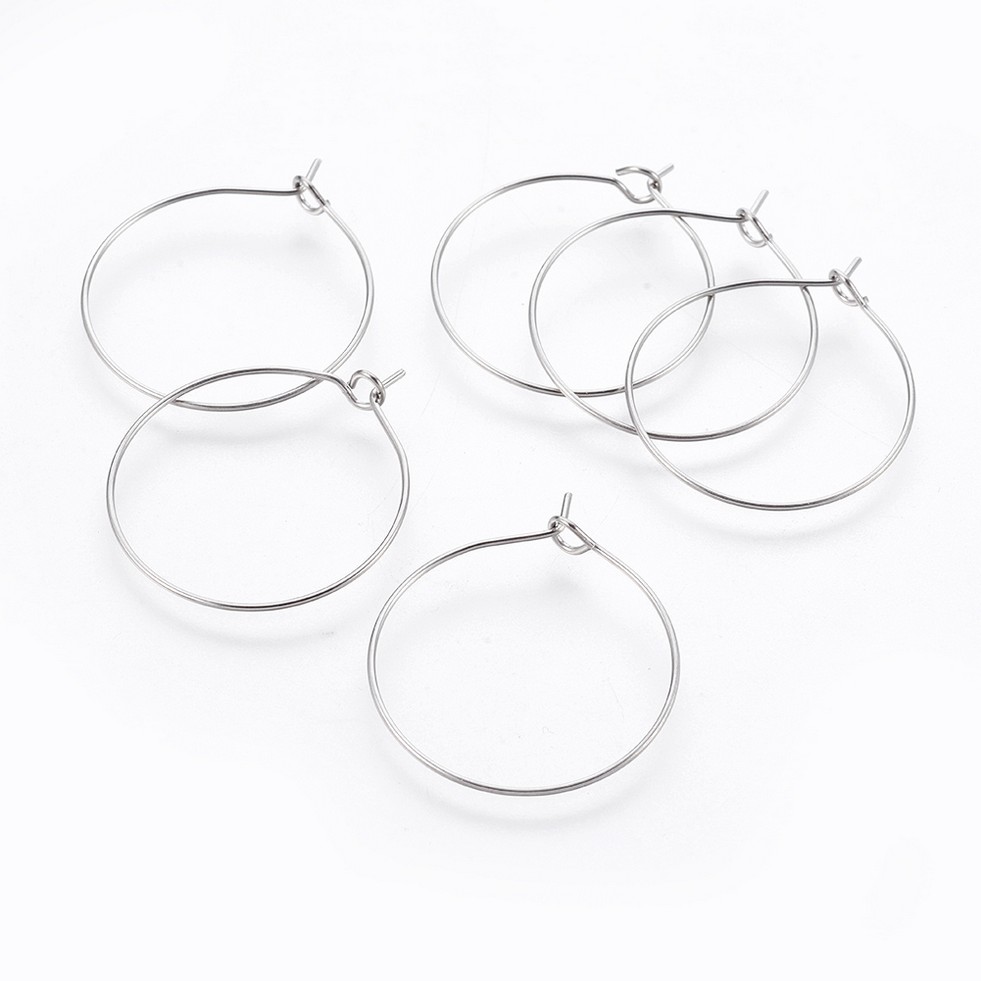 [STAS-L214-01D] Boucle d'oreille créole INOX argenté, 25x0,7mm, l'unité