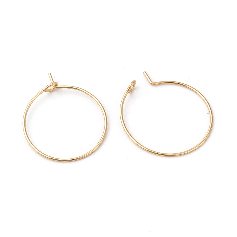[STAS-G229-07G-07A] Boucle d'oreille créole INOX doré, plaqué or 18k, 50x0,8mm, l'unité