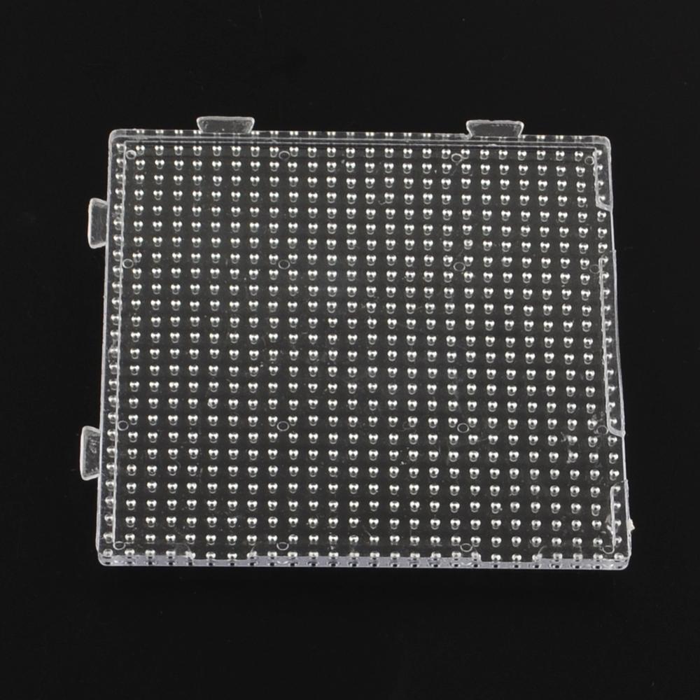 [DIY-Q009-08] Plaque pour perles à repasser 3x2.5mm, carré, transparente, clipsable,  75x75mm