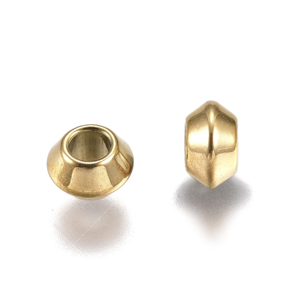 Séparateur INOX doré, avec placage ionique, soucoupe, 4x2mm, trou 1,2mm, l'unité