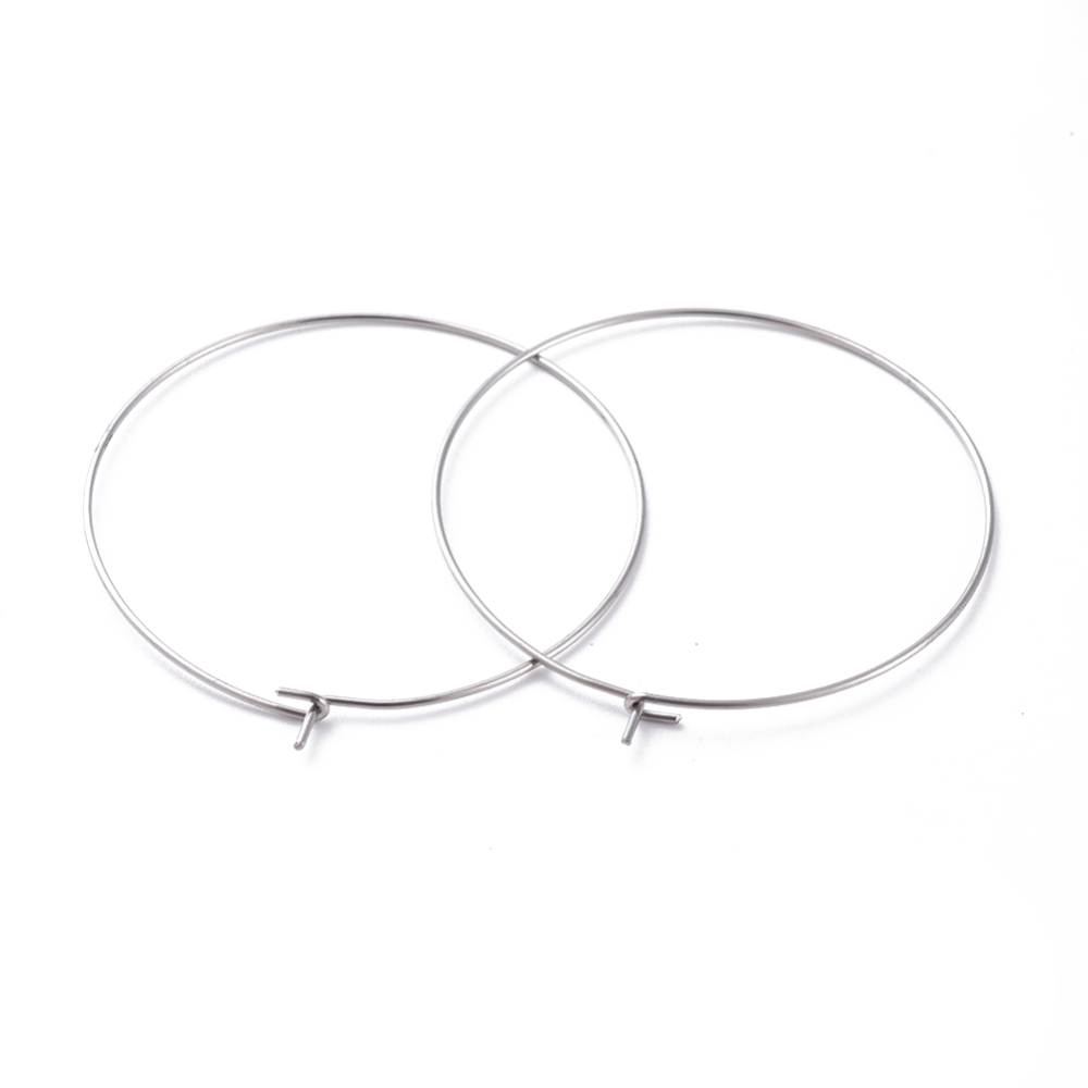 Boucle d'oreille créole INOX argenté, 40x0,7mm, l'unité