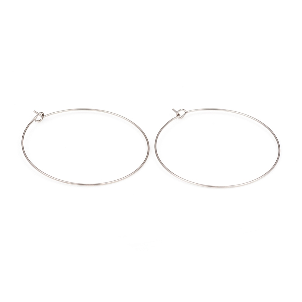 [STAS-G229-07P-06A] Boucle d'oreille créole INOX argenté, 45x0,8mm, l'unité