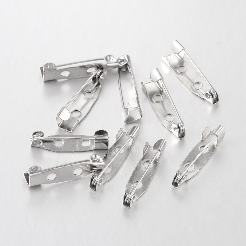 [X-E035Y] Broche en fer dorée, longueur 20mm, largeur 5mm, ép 2mm, trou 2mm