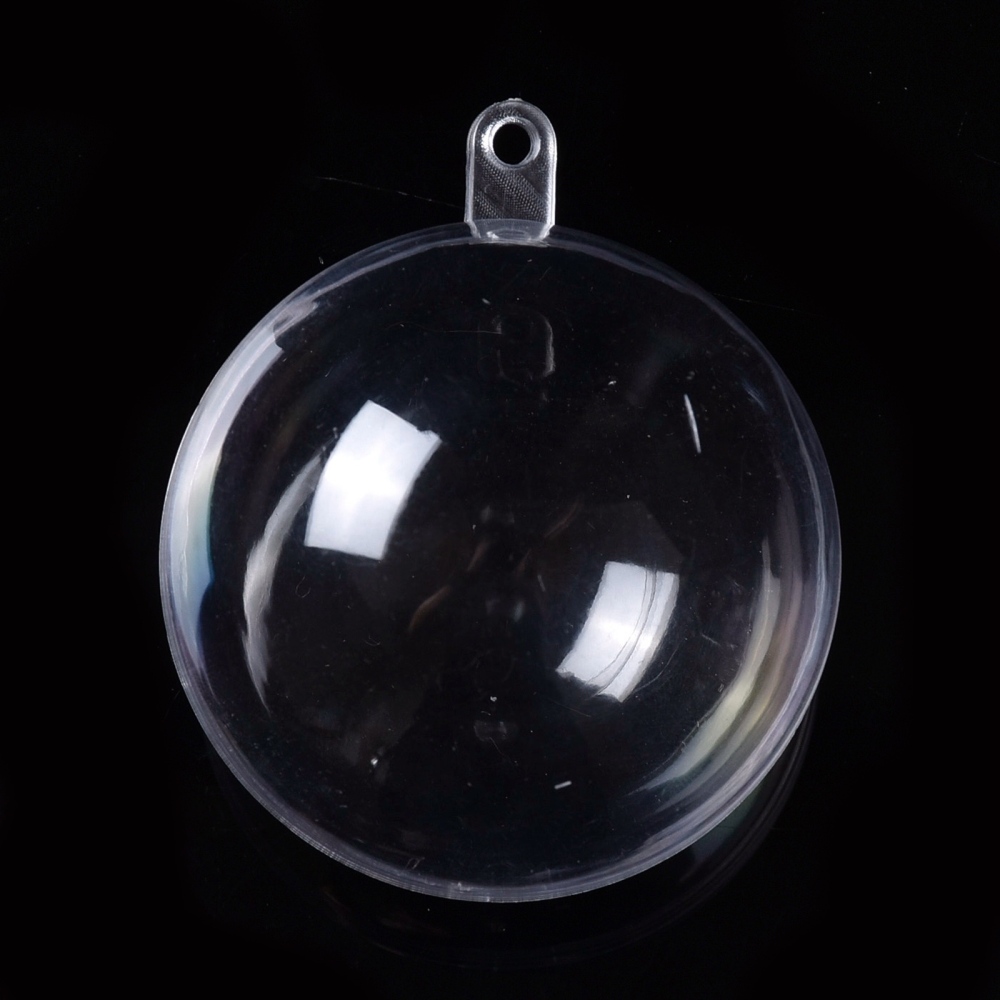Boule en plastique transparente, 2 parties, diamètre 5x5,9cm