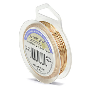 [AW2603S] Fil de cuivre souple, plaqué doré, diam 0.40mm, 27.3m