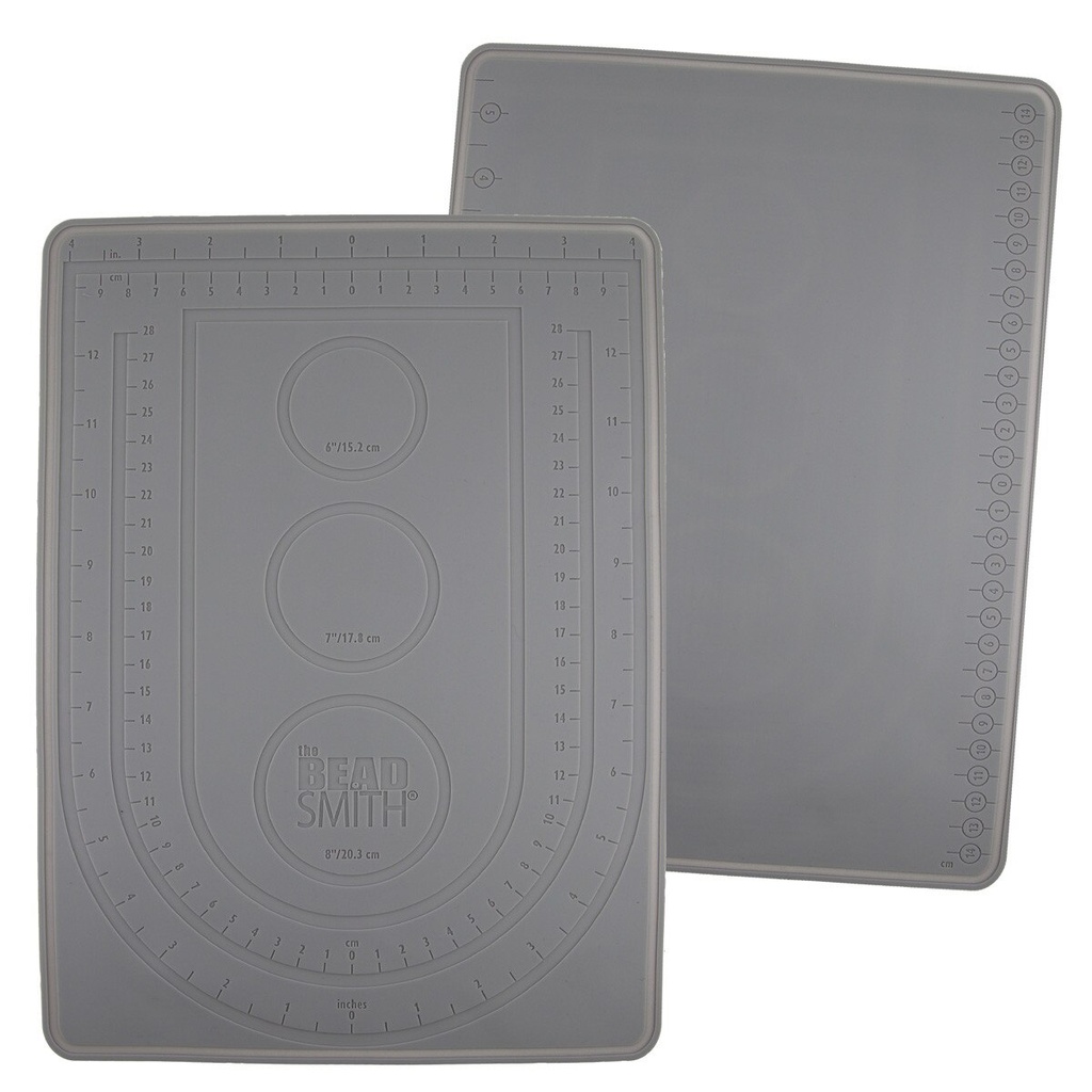 Tapis de perles adhésif, 3 canaux pour bracelet 15.2cm,17.8cm et 20.3cm, taille 22.2x30.8cm, gris clair, unité