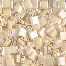 Perles Miyuki Tila 5mm, ivory pearl ceylon, tube 7.2gr