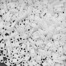 Perles Miyuki quarter Tila, opaque white, tube 7.2gr