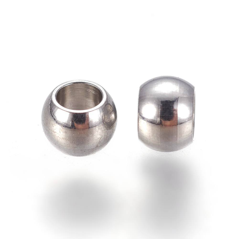 Séparateur INOX argenté, boule, 3x2mm trou 1.6mm