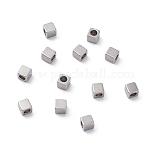 Séparateur INOX argent mat, cube, 2x2mm trou 1.5mm