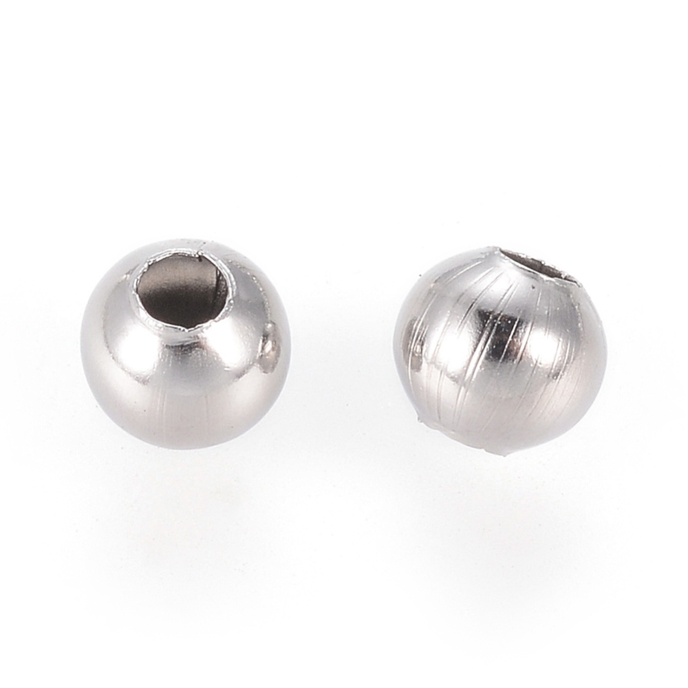 [M0061D   STAS-R032-4mm] Séparateur INOX argenté, rond, 4x3mm trou 1.5mm