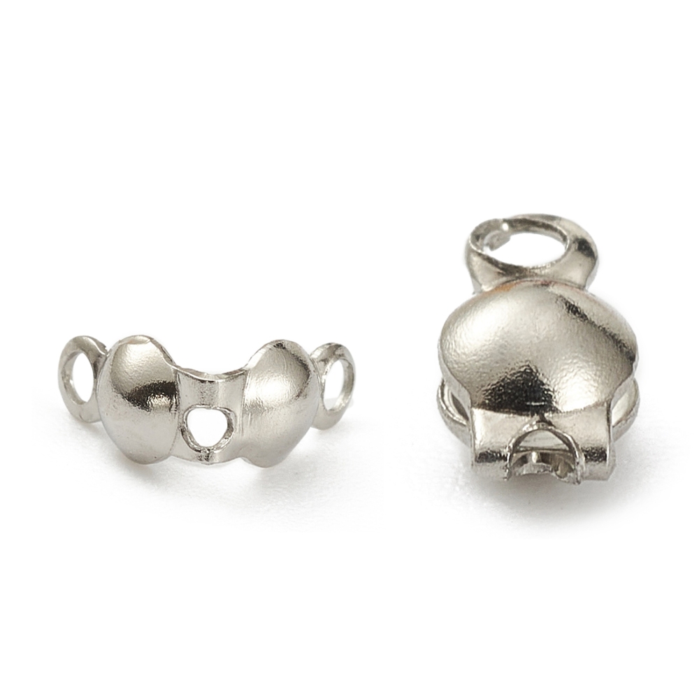 Cache noeud à clapet en INOX argenté 6x3mm, trou 1mm
