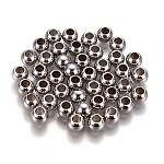 Cache noeud INOX couleur argent, boule, 6x5mm trou 3mm